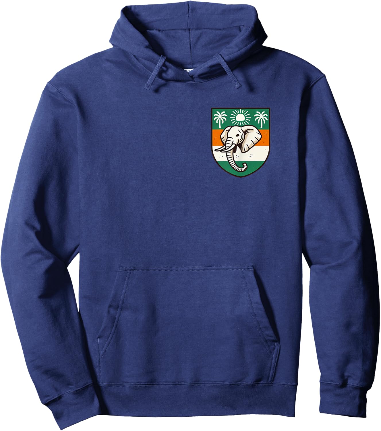 Ivory Coast Pocket Wear Ivorian Elephant Flag Hoodie - Hoodie | Navy