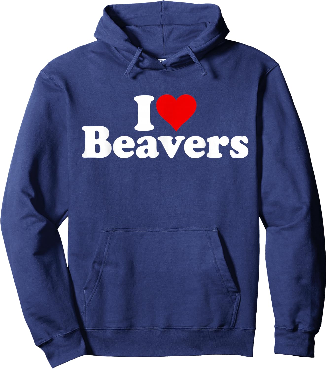 I Love Heart Beavers Hoodie - Hoodie | Navy