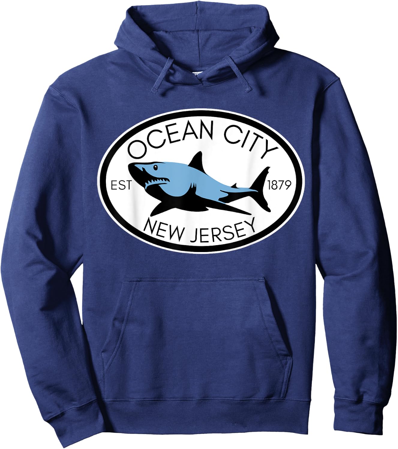 Ocean City New Jersey Fishing Shark Fish Beach Boating NJ Men Women Girls Kids Hoodie - Hoodie | Navy