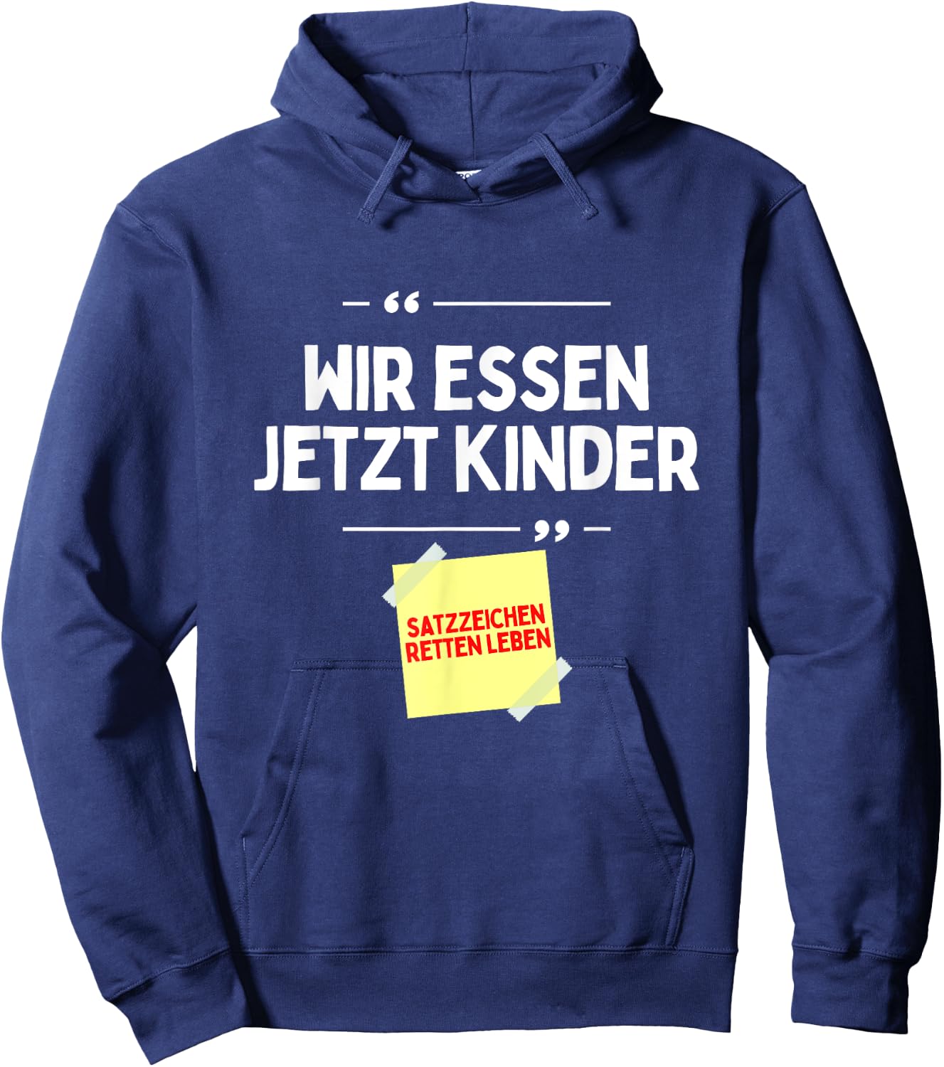Komm wir Essen Kinder Satzzeichen Komma lustige Sprüche Hoodie - Hoodie | Navy