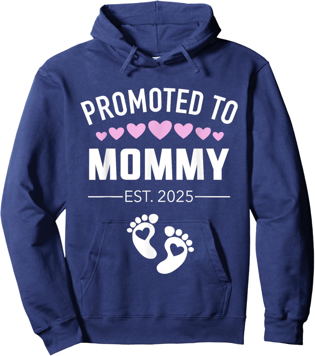 Promoted to mommy 2025 hearts pregnancy announcement Hoodie - Hoodie | Navy