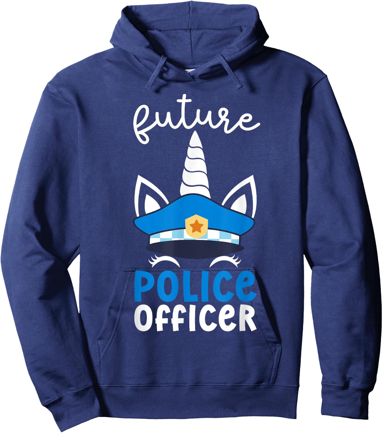 Future Police Officer Girl Unicorn Future Policeman Kids Hoodie - Hoodie | Navy