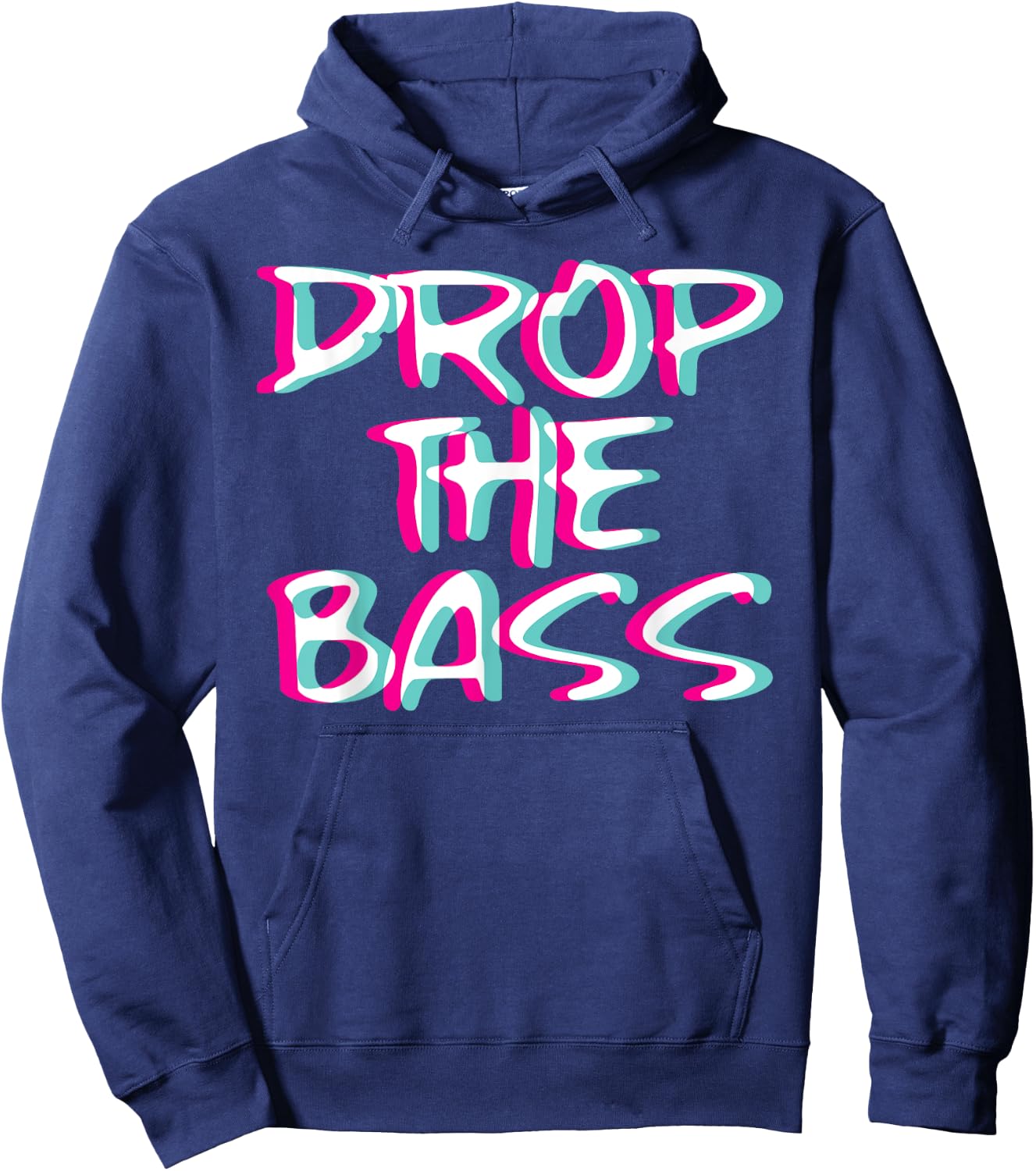 Drop The Bass Outfit I Trippy EDM Festival Clothing Techno Hoodie - Hoodie | Navy