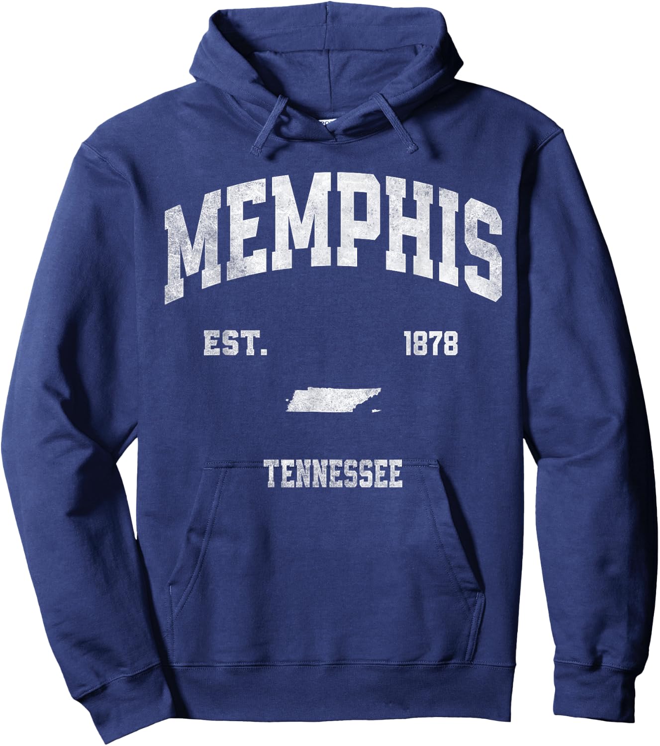 Memphis Tennessee TN Athletic Throwback Souvenir Hoodie - Hoodie | Navy