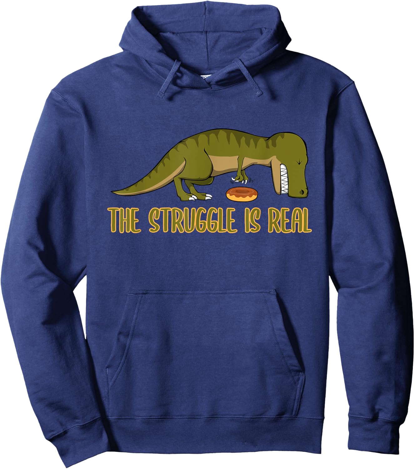 Funny Dinosaur T-Rex Donut - The Struggle Is Real - T Rex Hoodie - Hoodie | Navy