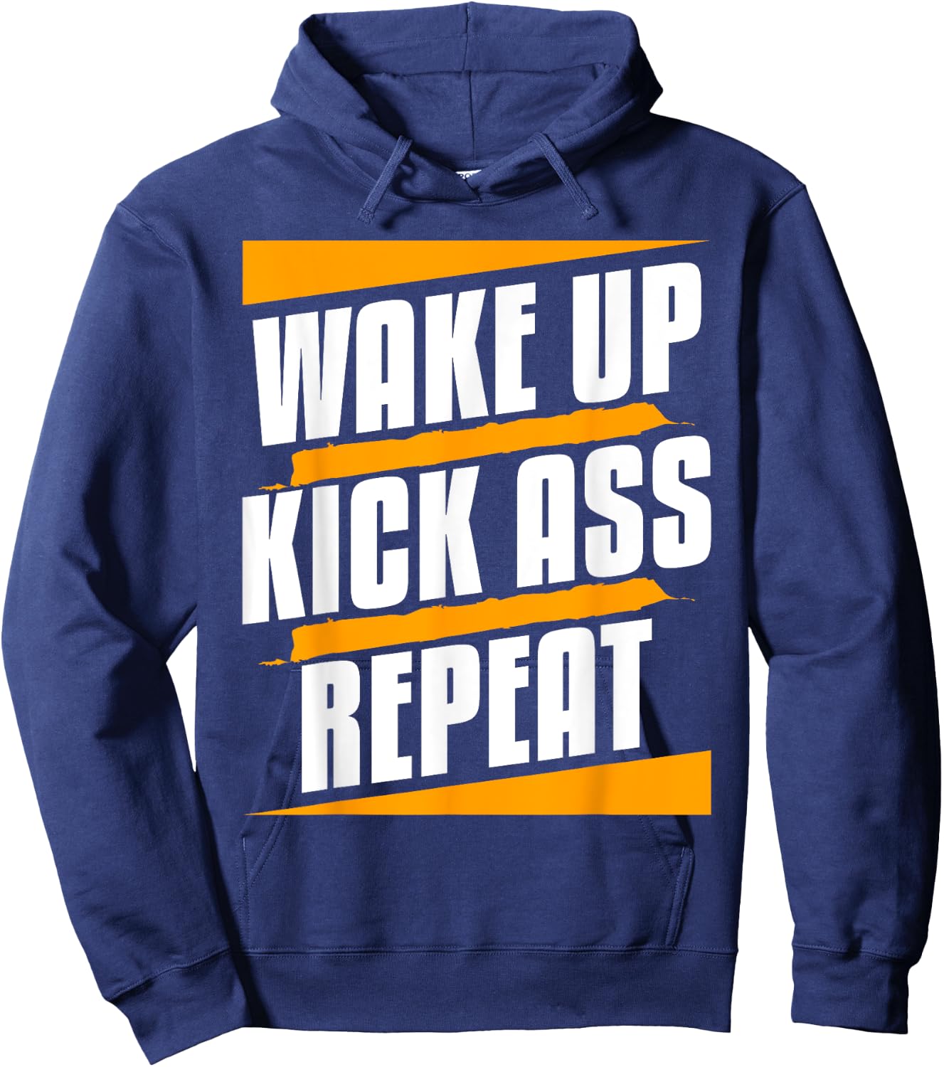 Wake Up Kickass Repeat Funny Workout Exercise Gym Fitness Hoodie - Hoodie | Navy