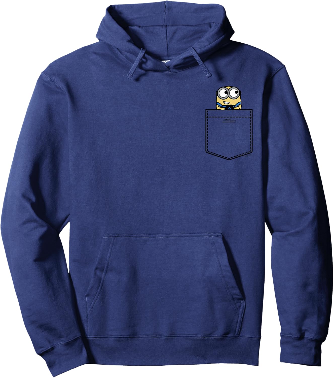 Minions Bob Mischievous Smile Pocket Hit , gray Hoodie - Hoodie | Navy