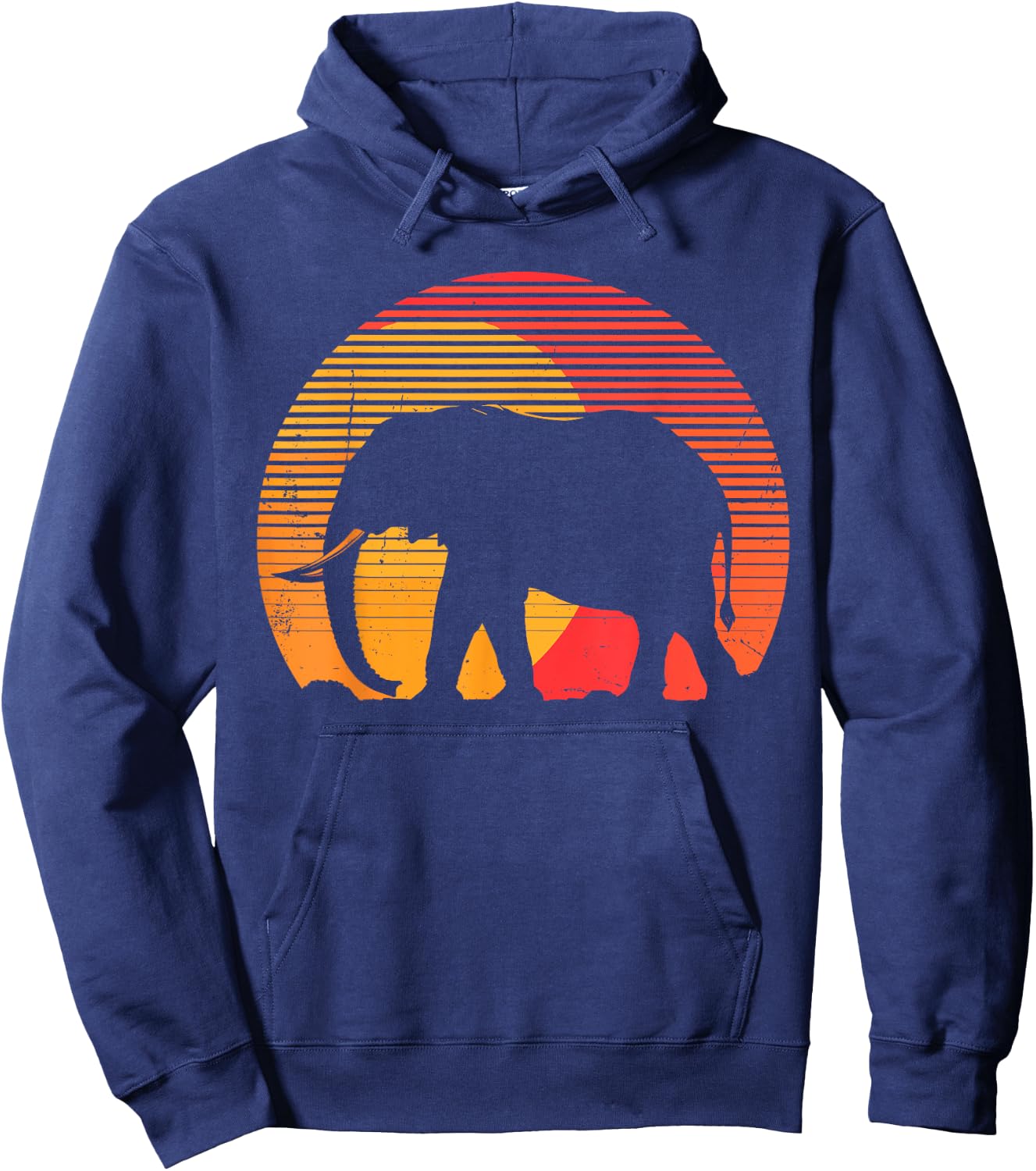 Retro Vintage Elephant 70s 80s Elephant Wild Animals Lover Hoodie - Hoodie | Navy