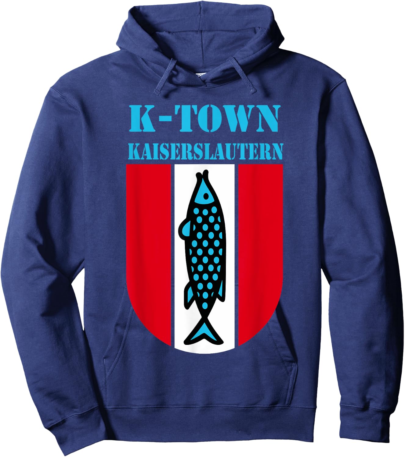 K-Town Kaiserslautern Deutschland Fisch Emblem Vintage Hoodie - Hoodie | Navy