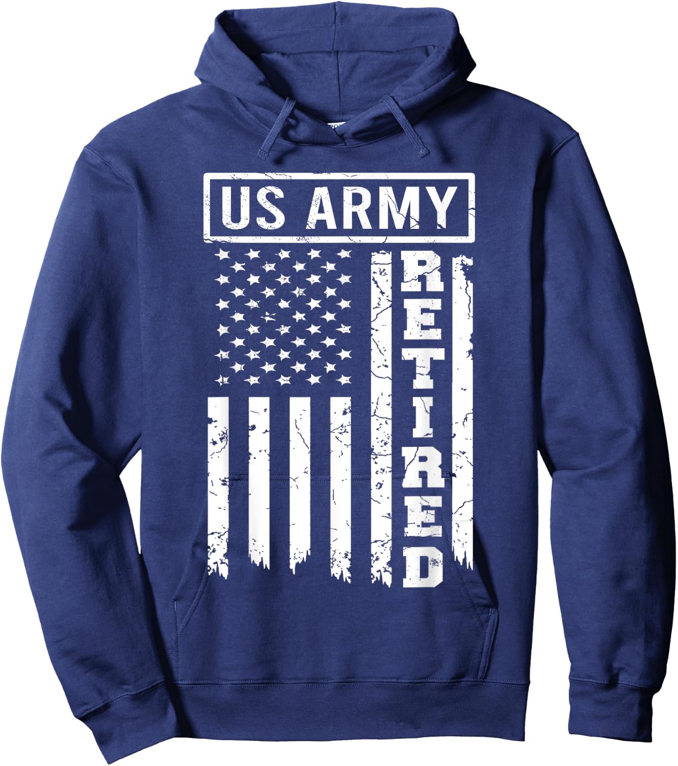 Retired US Army American Flag Retirement 2021 Men Women Hoodie - Hoodie | Navy