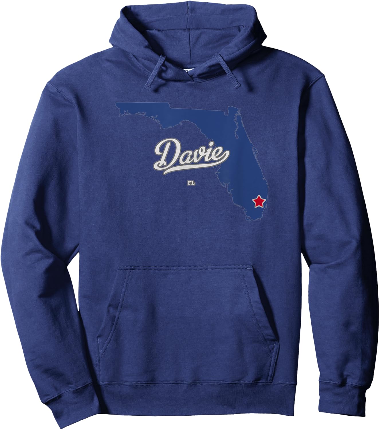 Davie Florida FL Map Hoodie - Hoodie | Navy