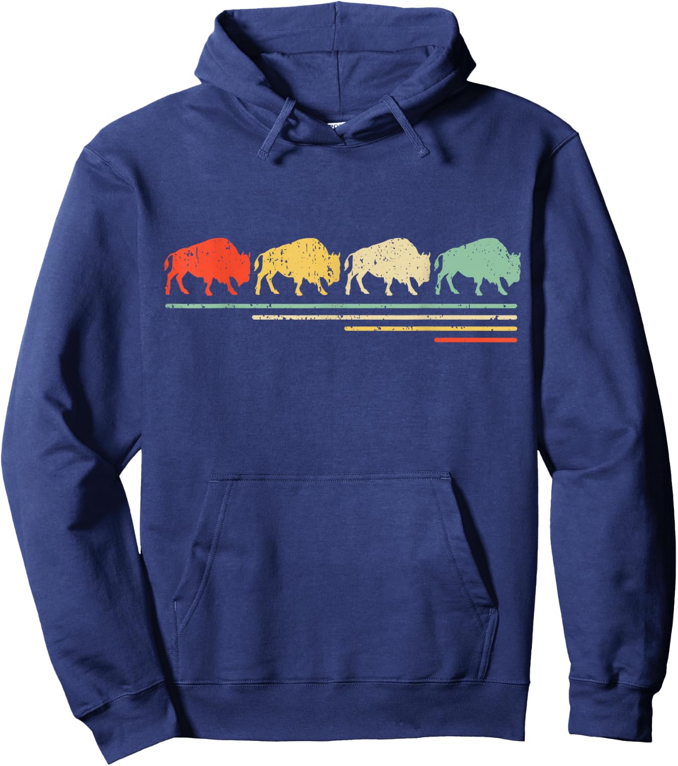 Vintage Bison Hoodie - Hoodie | Navy