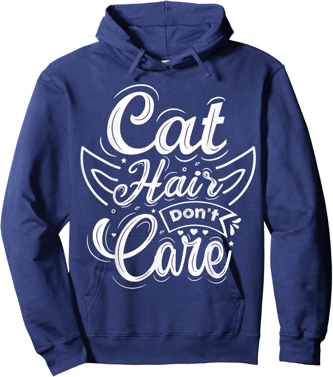 Cat Hair Don't Care Women Kids Hoodie - Hoodie | Navy