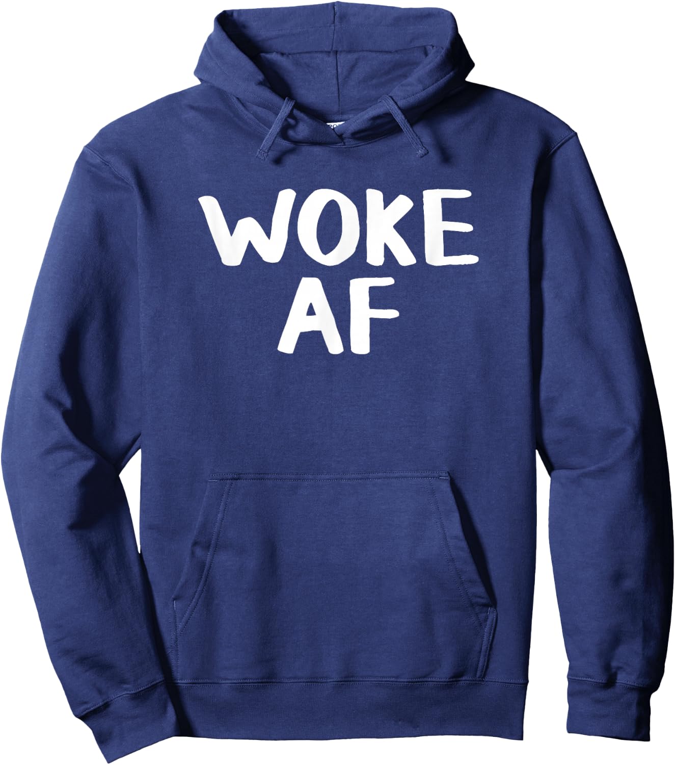 Woke AF -Adults Black Modern Classic Fit Short Sleeve Hoodie - Hoodie | Navy
