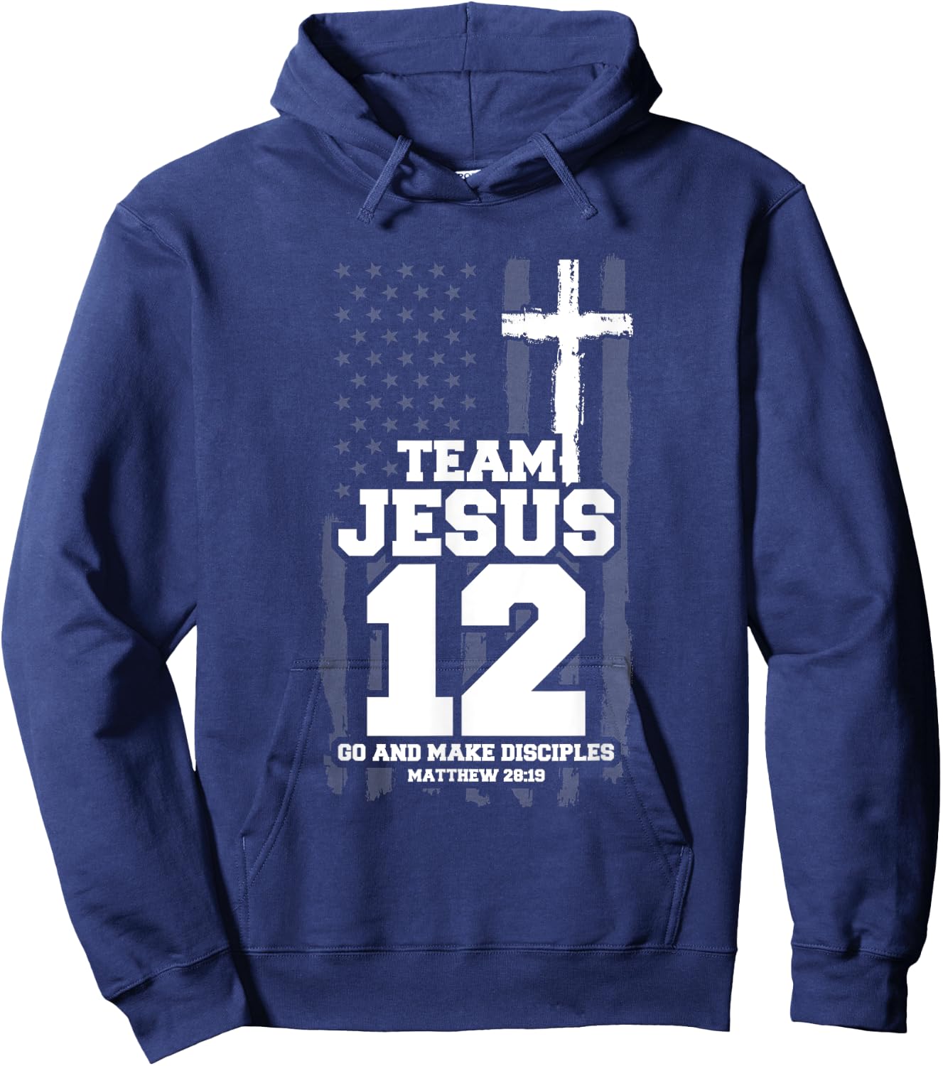 Jesus Baseball Team Jesus Christian Matthew 28:19 Verse Hoodie - Hoodie | Navy