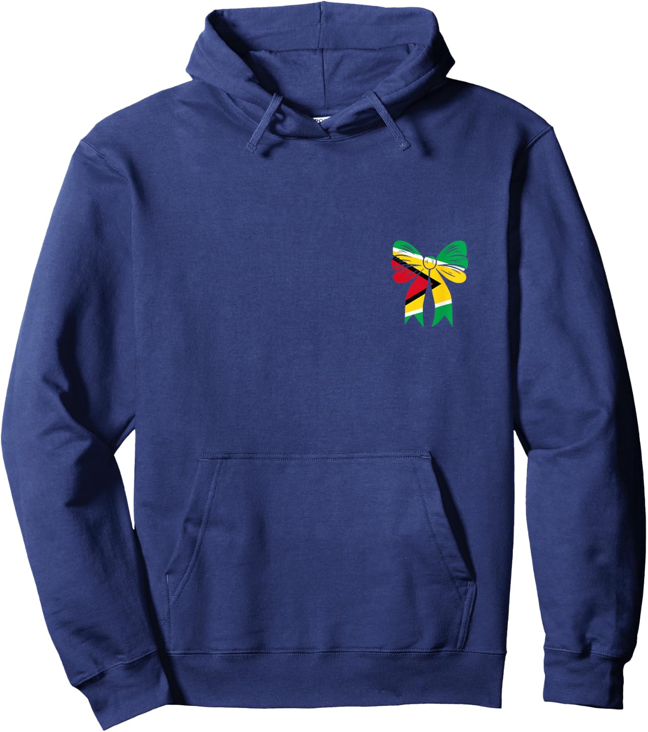 Guyanese Flag Coquette Bow Guyana Pride Dainty Ribbon Girls Hoodie - Hoodie | Navy