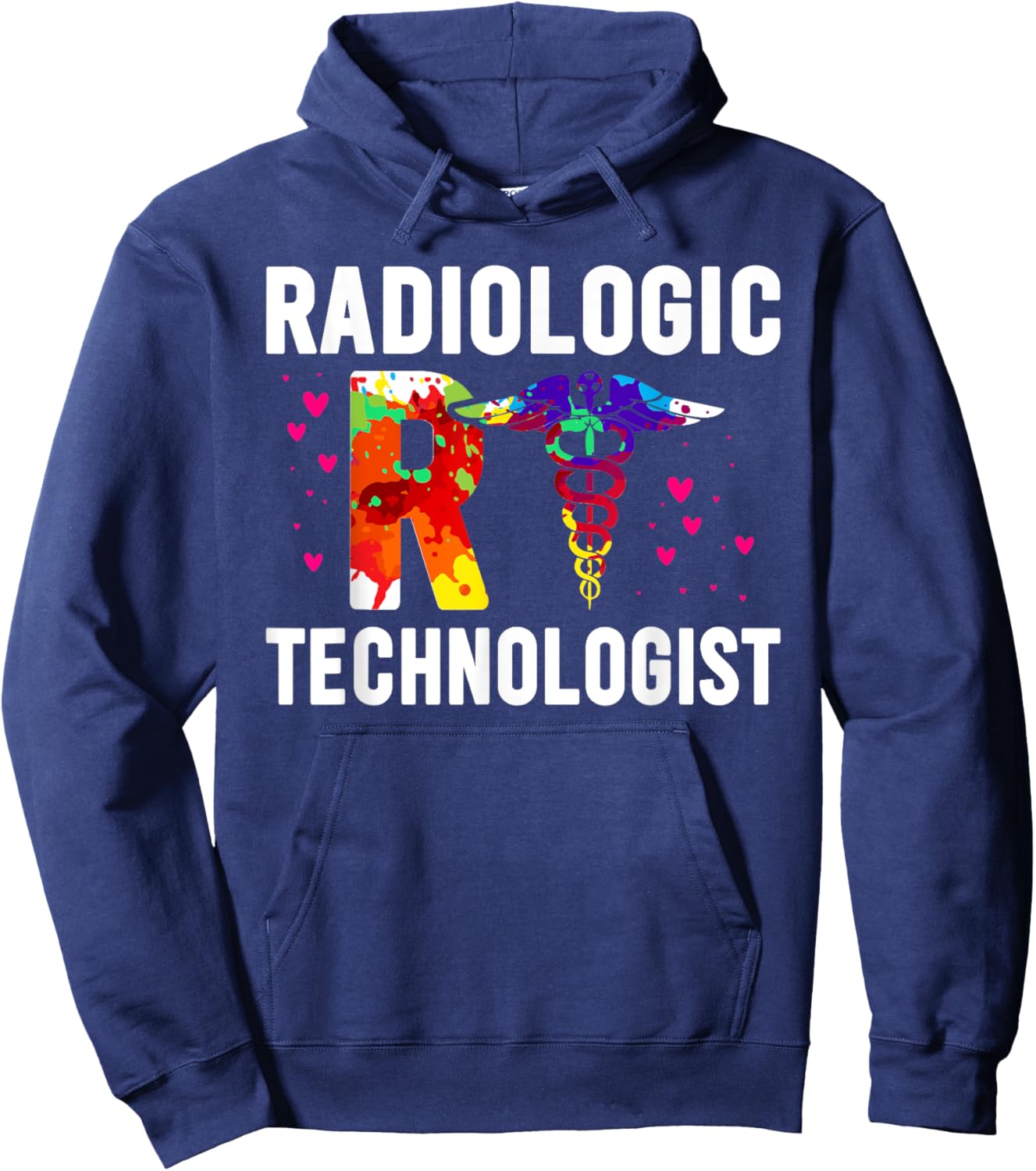 Colorful Radiologic Technologist RT Radiology X-Ray Rad Tech Hoodie - Hoodie | Navy