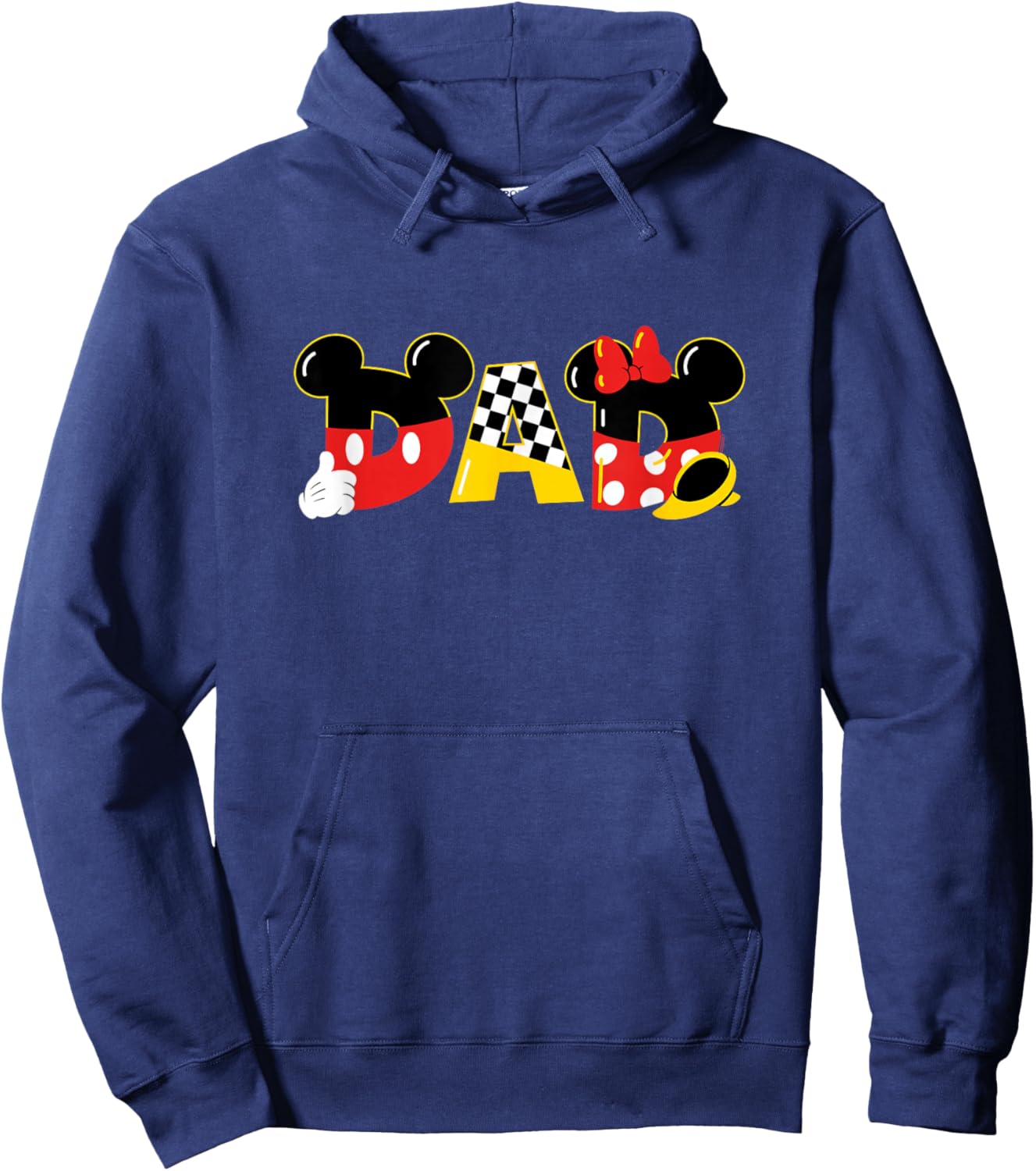 Disney Mickey Mouse & Minnie Mouse Dad Father's Day Birthday , Black, S Hoodie - Hoodie | Navy
