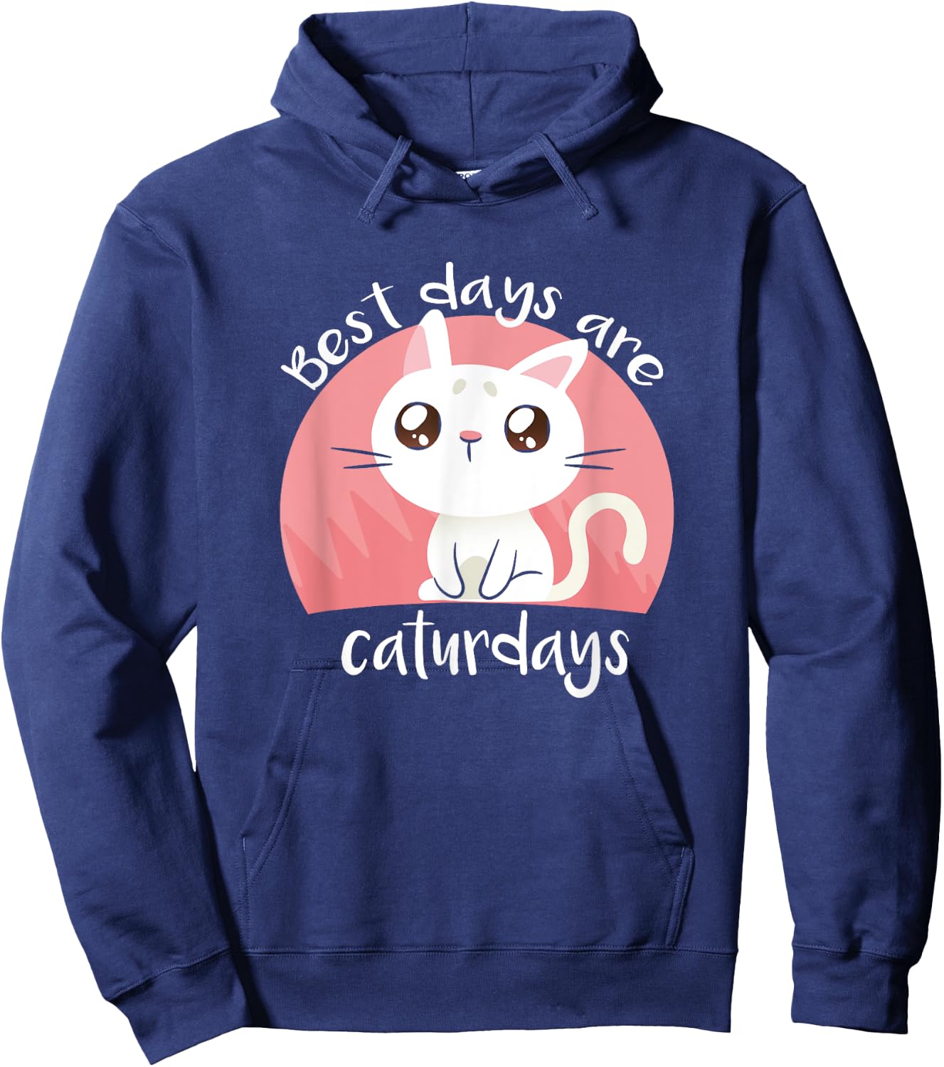 Best Days Are Caturdays - Cute Cat Shirt Gift Cat Lover Women Kids Hoodie - Hoodie | Navy
