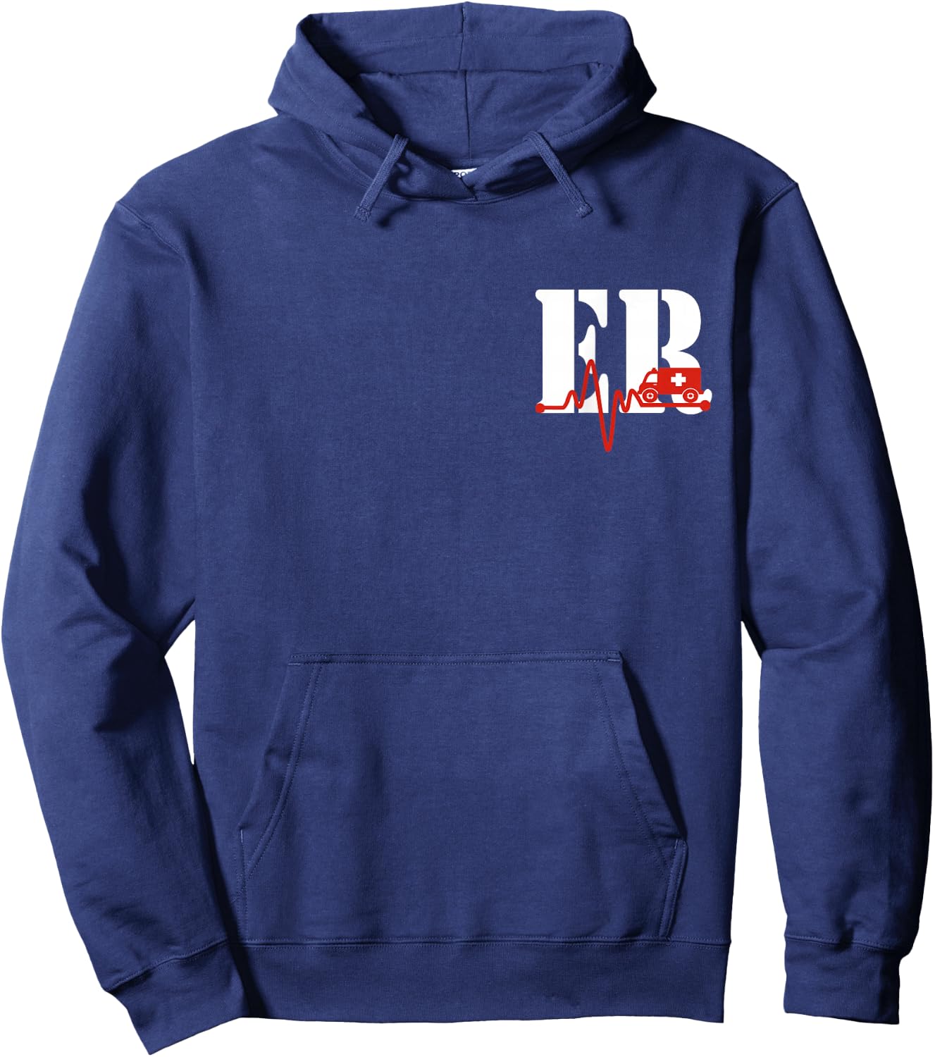 Emergency Department ER Nurse Front and Back Emergency Room Hoodie - Hoodie | Navy