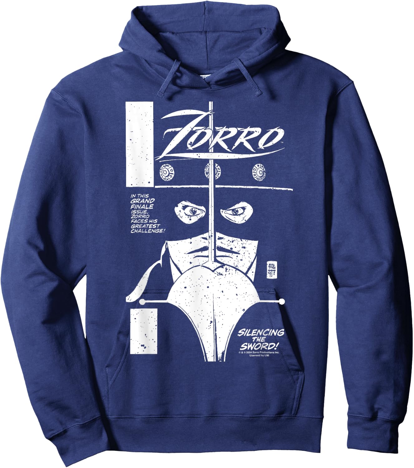 Zorro Grand Finale Comic Number: Silencing The Sword , Black, S Hoodie - Hoodie | Navy