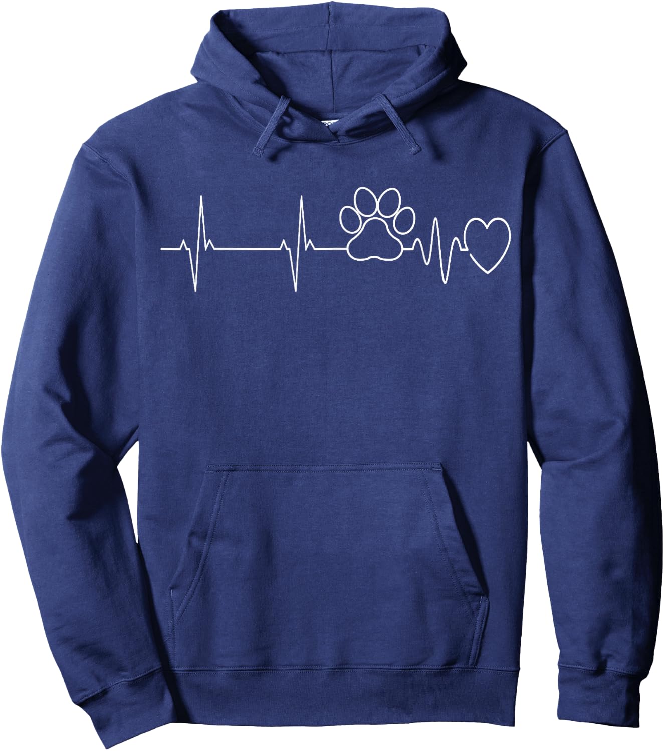 Paw Print Heartbeat EKG Veterinary Technician Vet Tech Gift Hoodie - Hoodie | Navy