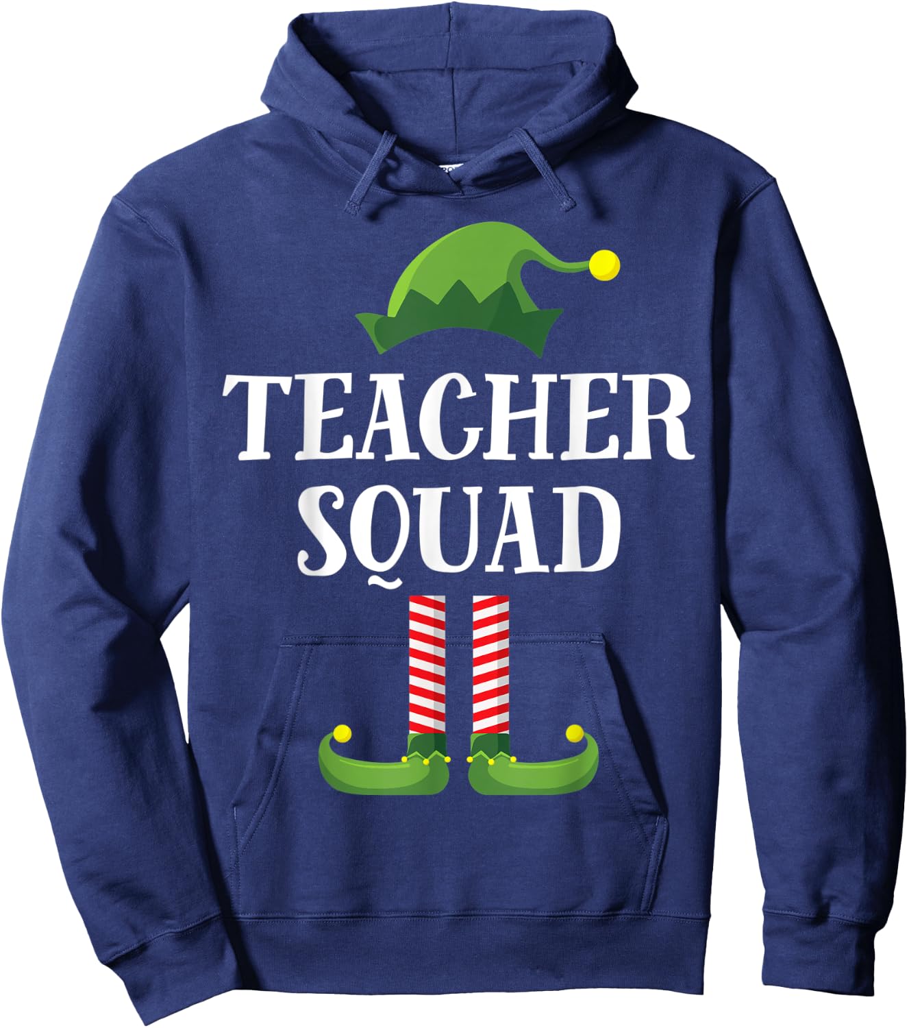Teacher Squad Elf Matching Group Christmas School Party Hoodie - Hoodie | Navy