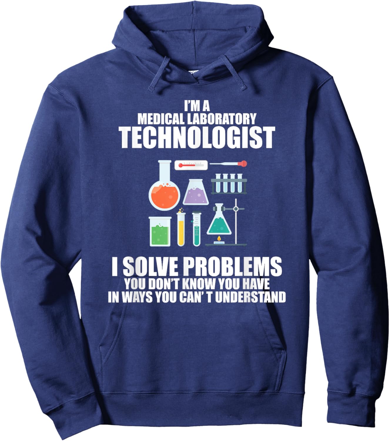 Medical Lab Tech I Solve Problems Hoodie - Hoodie | Navy