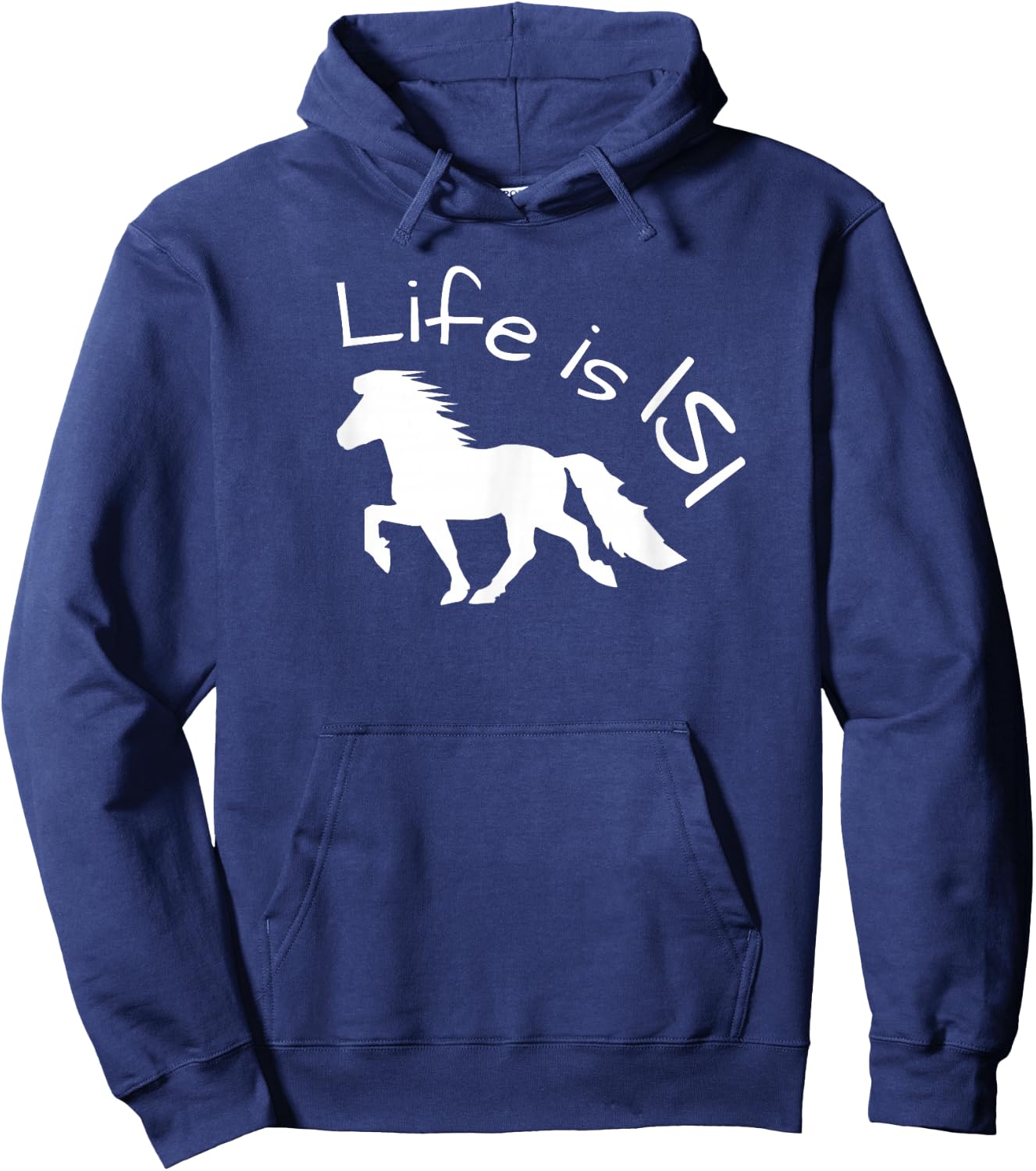 Schönes Islandpferd im Tölt – Life is ISI Statement Hoodie - Hoodie | Navy