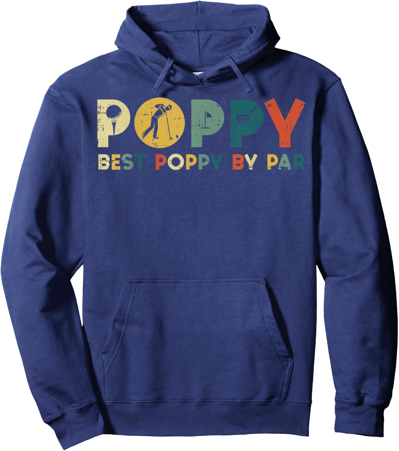 Fathers Day Best Poppy By Par Golf Grandfather Grandpa Papa Hoodie - Hoodie | Navy
