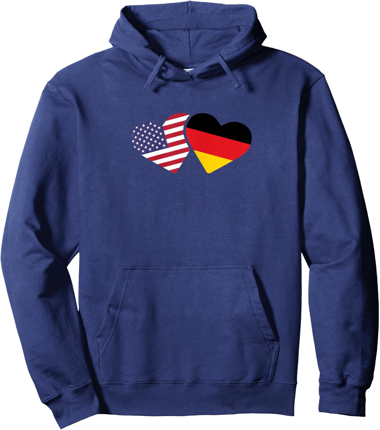 Germany USA Flag T Shirt Heart German American Love Cute Hoodie - Hoodie | Navy