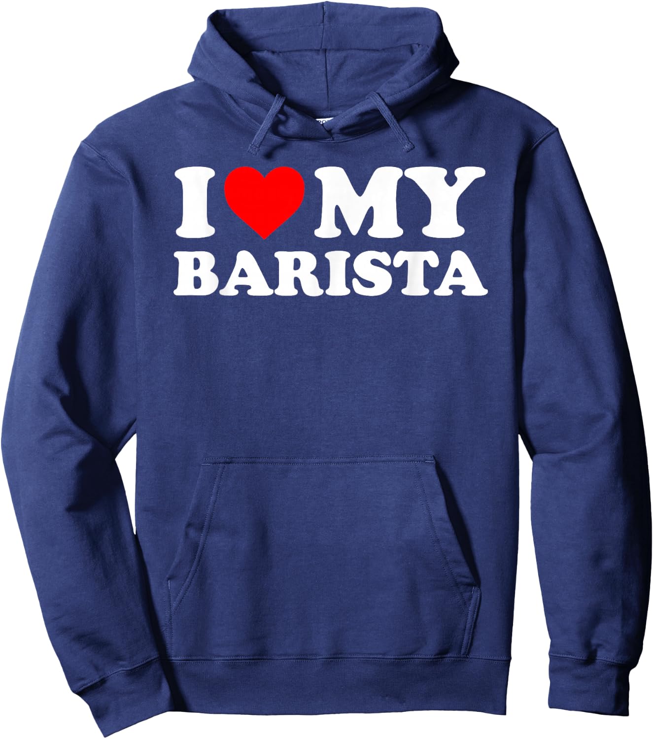 I Love My Barista - Red Heart Hoodie - Hoodie | Navy