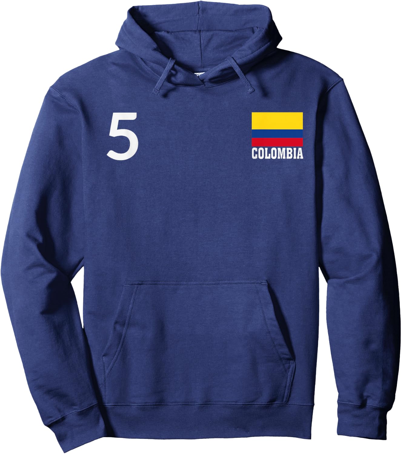 Colombia Number 5 National Flag Country Heritage Hoodie - Hoodie | Navy