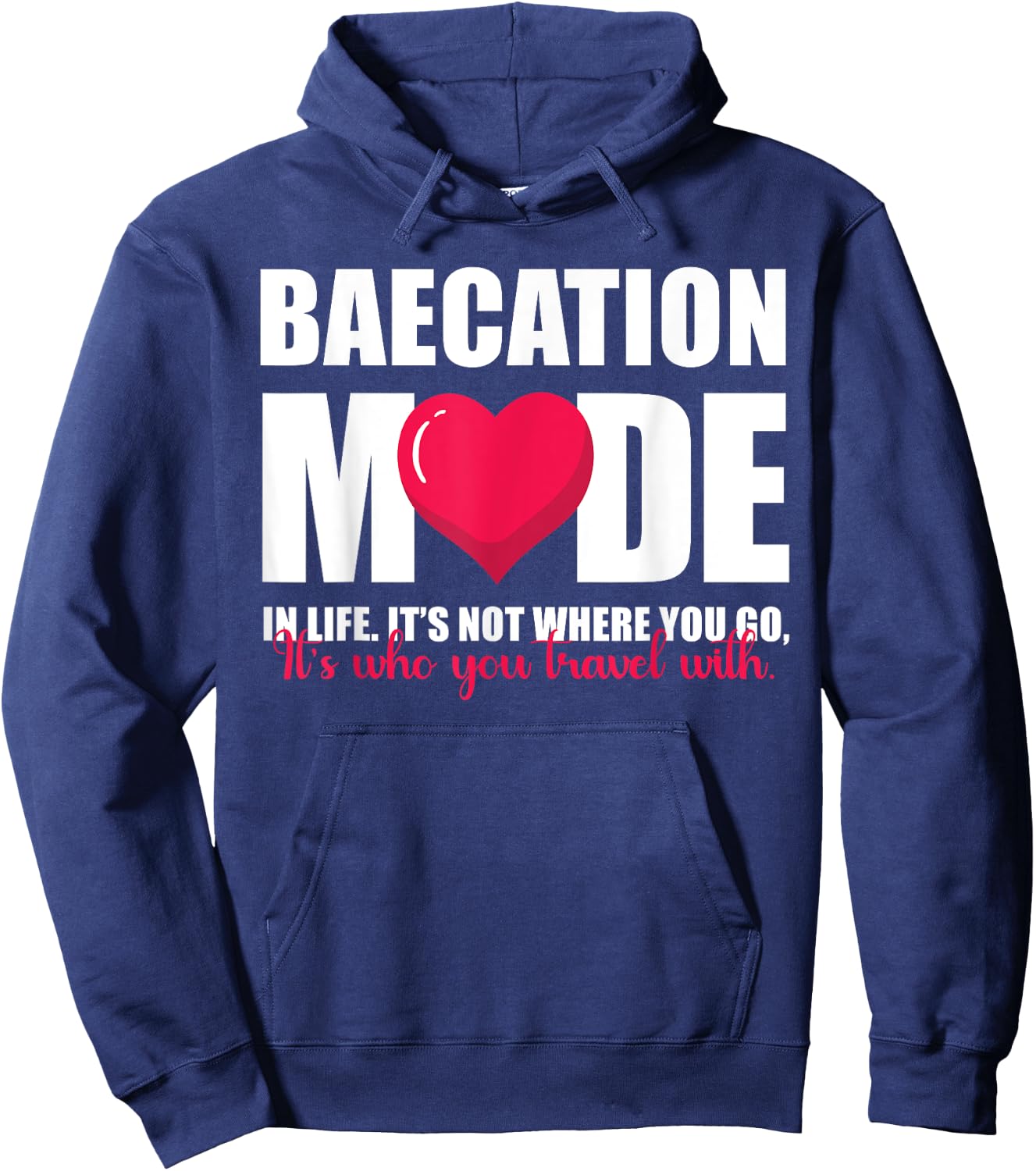 Baecation Mode Couples Vacation Trip Matching Men Women Hoodie - Hoodie | Navy