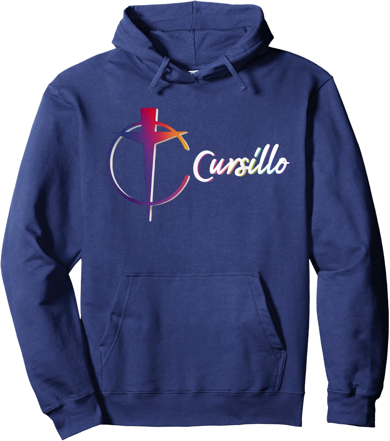 DeColores Cursillo Rainbow Rooster Catholic Hoodie - Hoodie | Navy