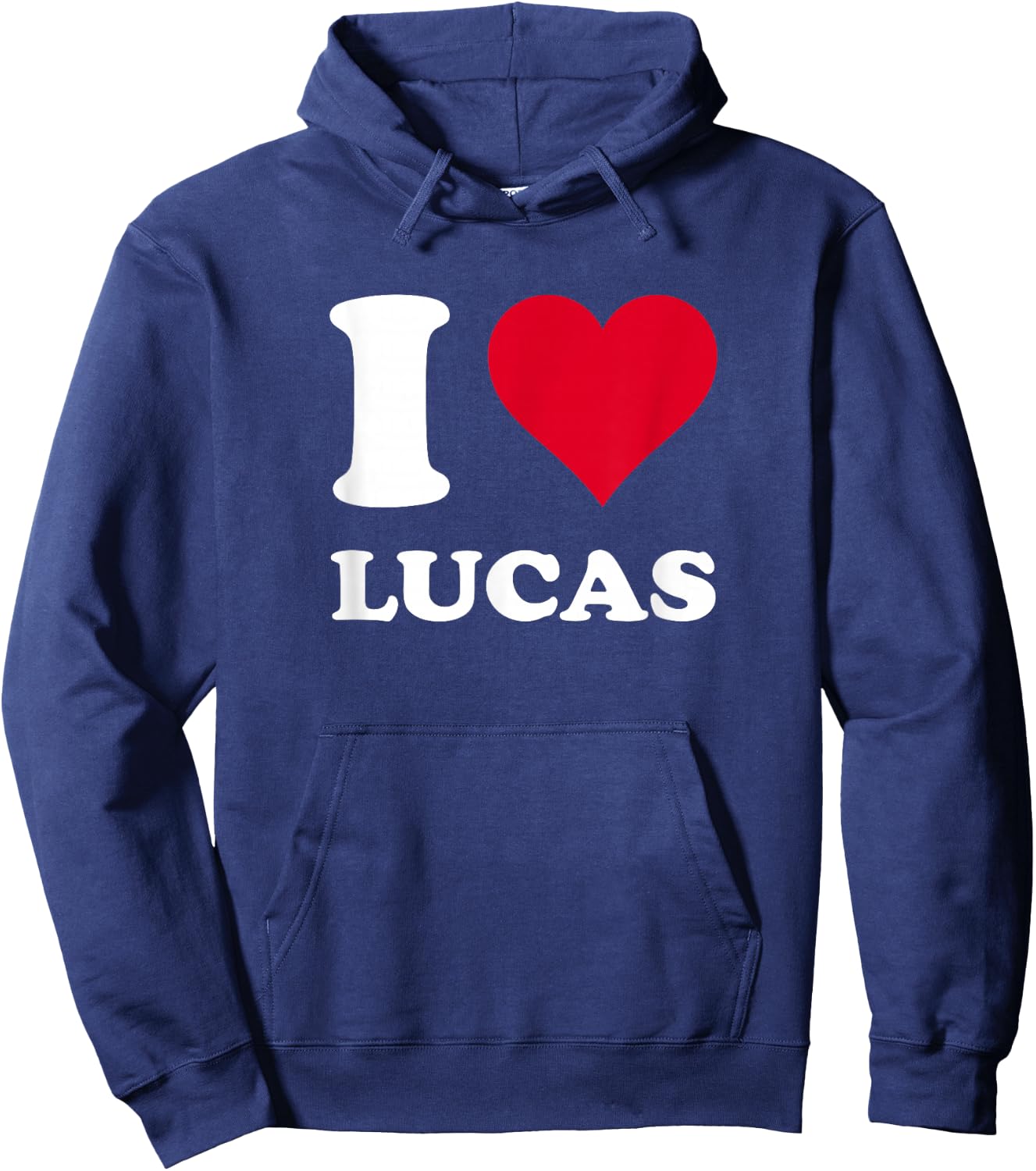Red Heart I Love Lucas , Black, S Hoodie - Hoodie | Navy