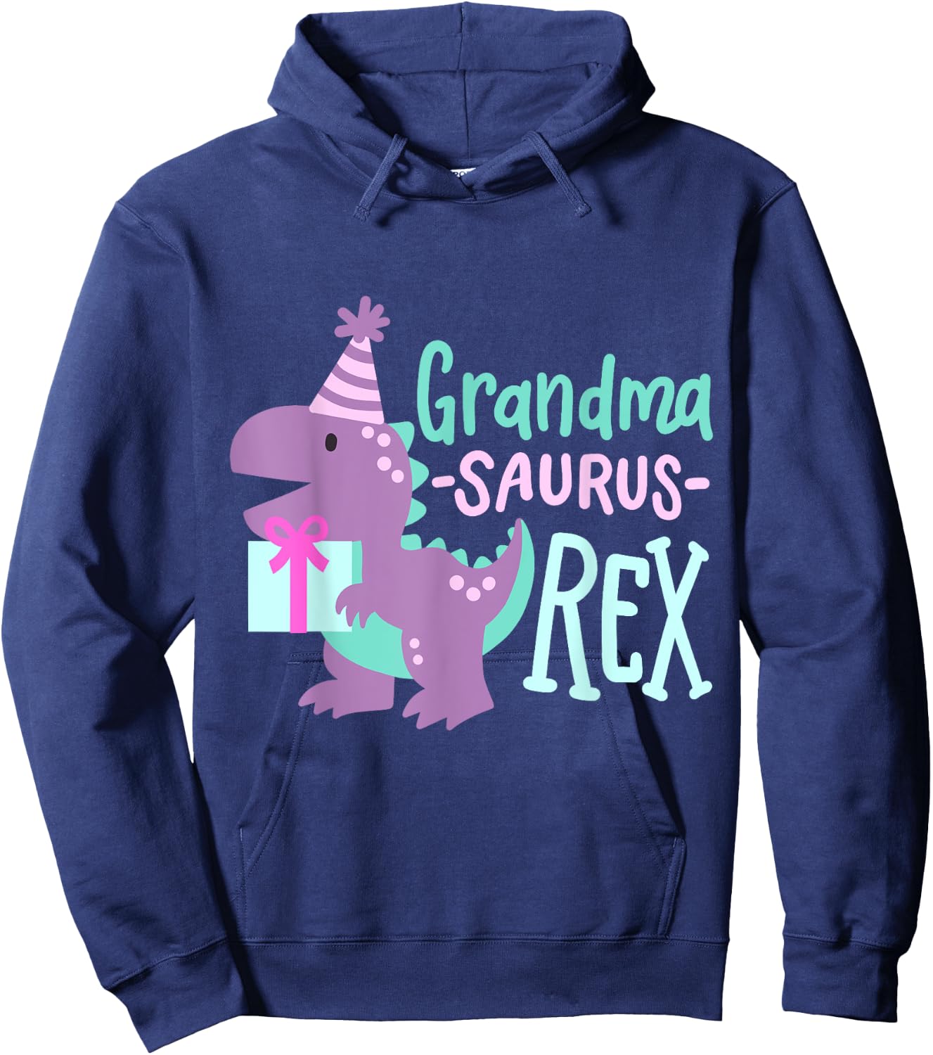 Dinosaur Birthday Grandma Saurus T Rex Family Matching Party Hoodie - Hoodie | Navy
