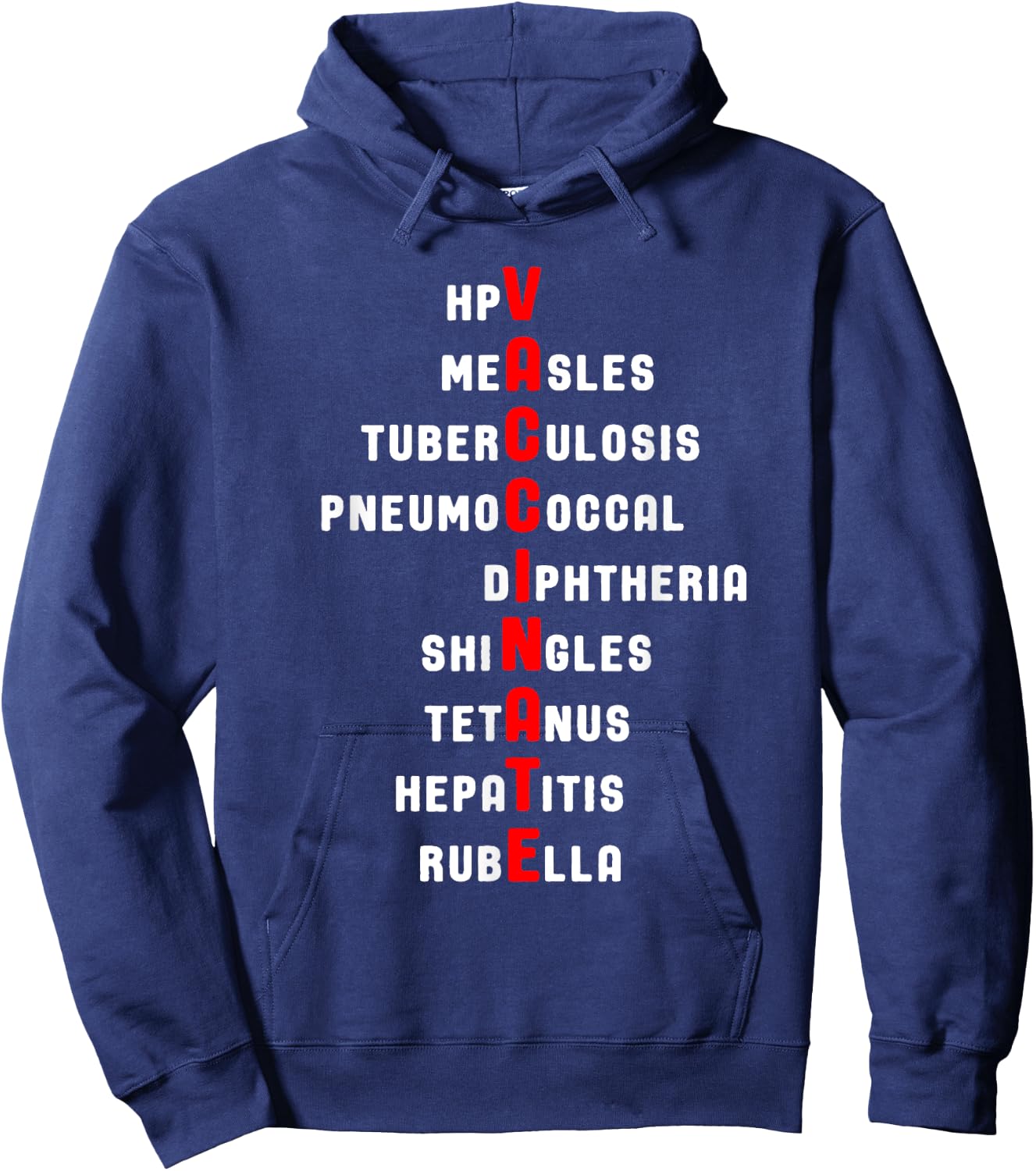 Vaccines Matter Message Gift Shirt Pro-Vaccination Vaccinate For Immunization Awareness -Adults Black Small Classic Fit Short Sleeve Hoodie - Hoodie | Navy