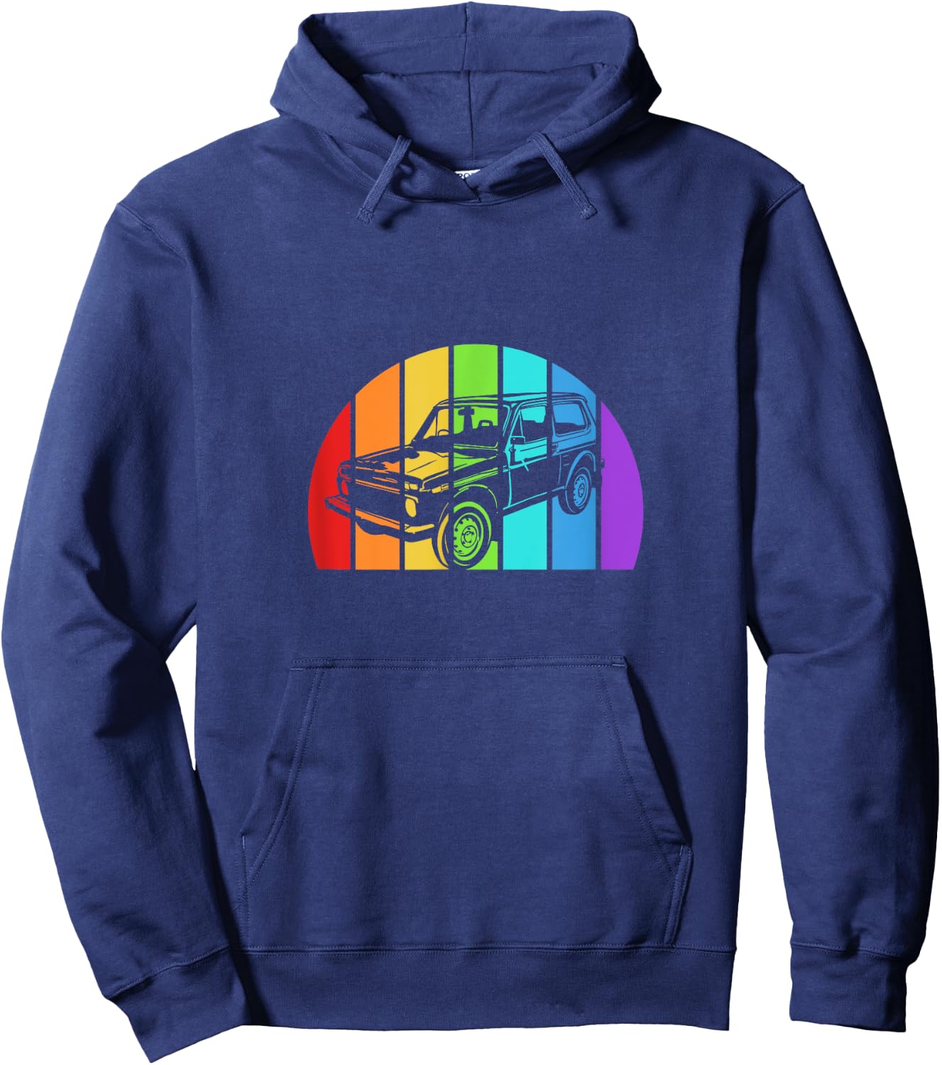 Lada Niva 4x4 Offroad Vintage DDR East Retro Off-Road Vehicle Hoodie - Hoodie | Navy