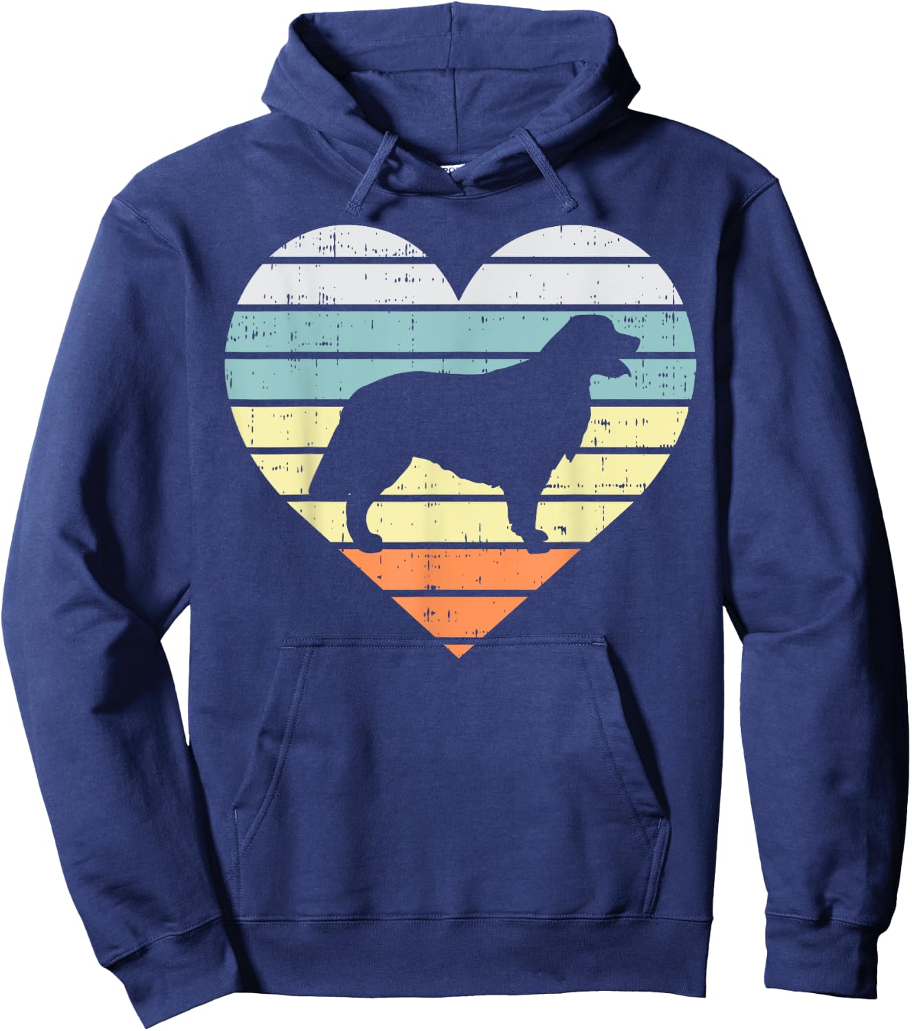 Golden Retriever Silhouette Heart Retro Dog Lover Women Gift Hoodie - Hoodie | Navy