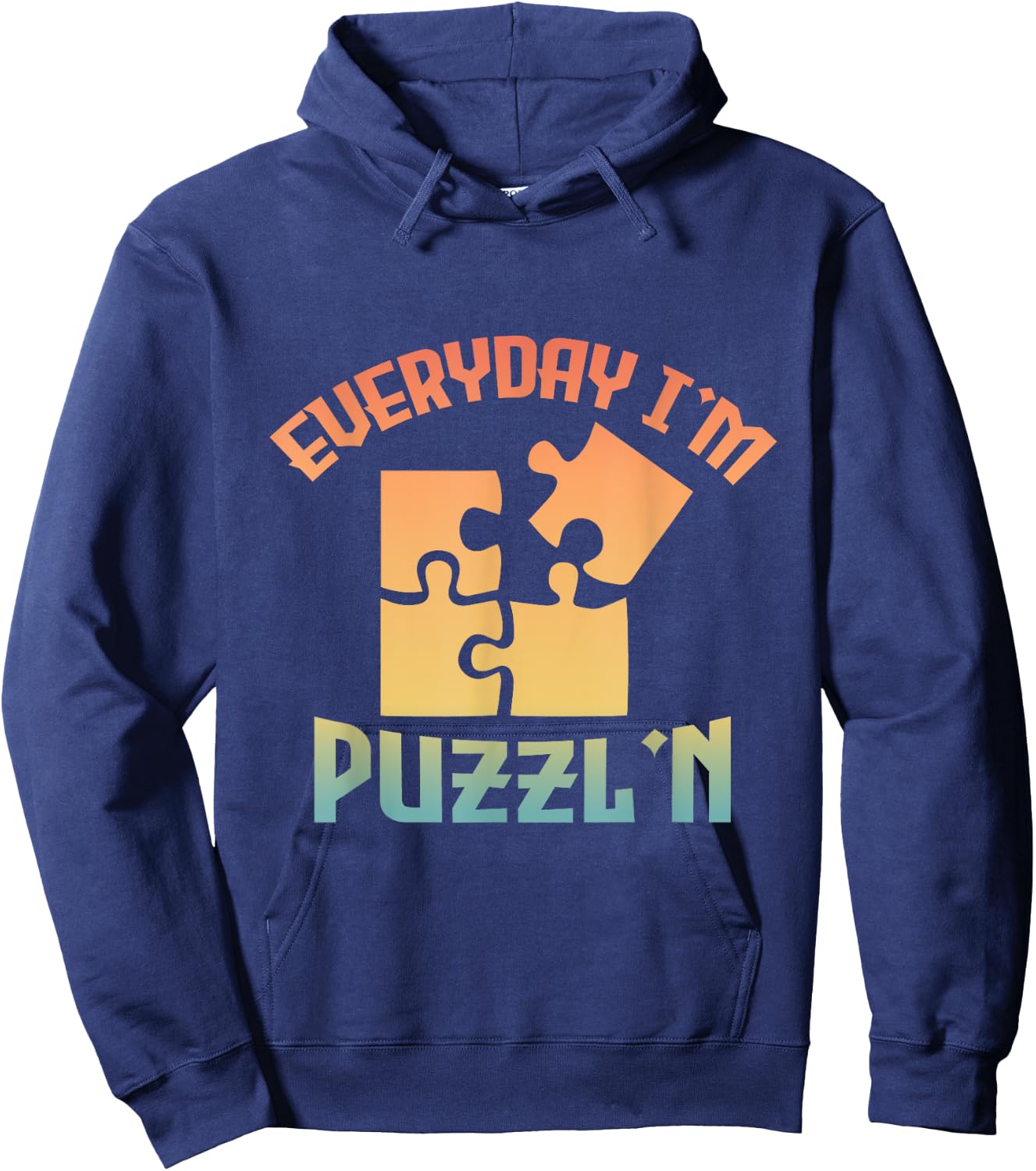 Retro Everyday I'm Puzzl'n - Jigsaw Puzzle Master Puzzling Hoodie - Hoodie | Navy