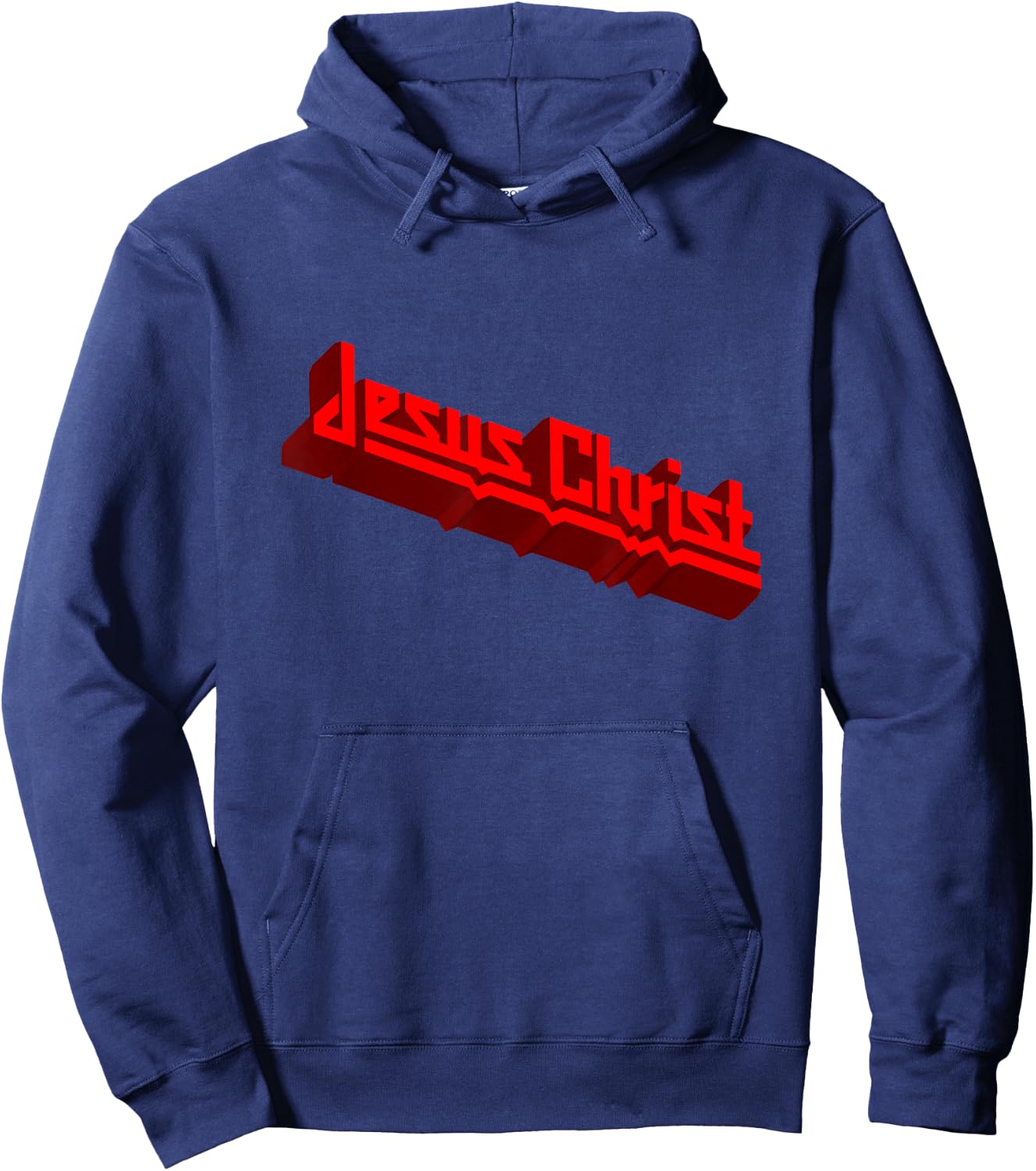 Heavy Metal Jesus Christ in the Judas Priest Style Hoodie - Hoodie | Navy