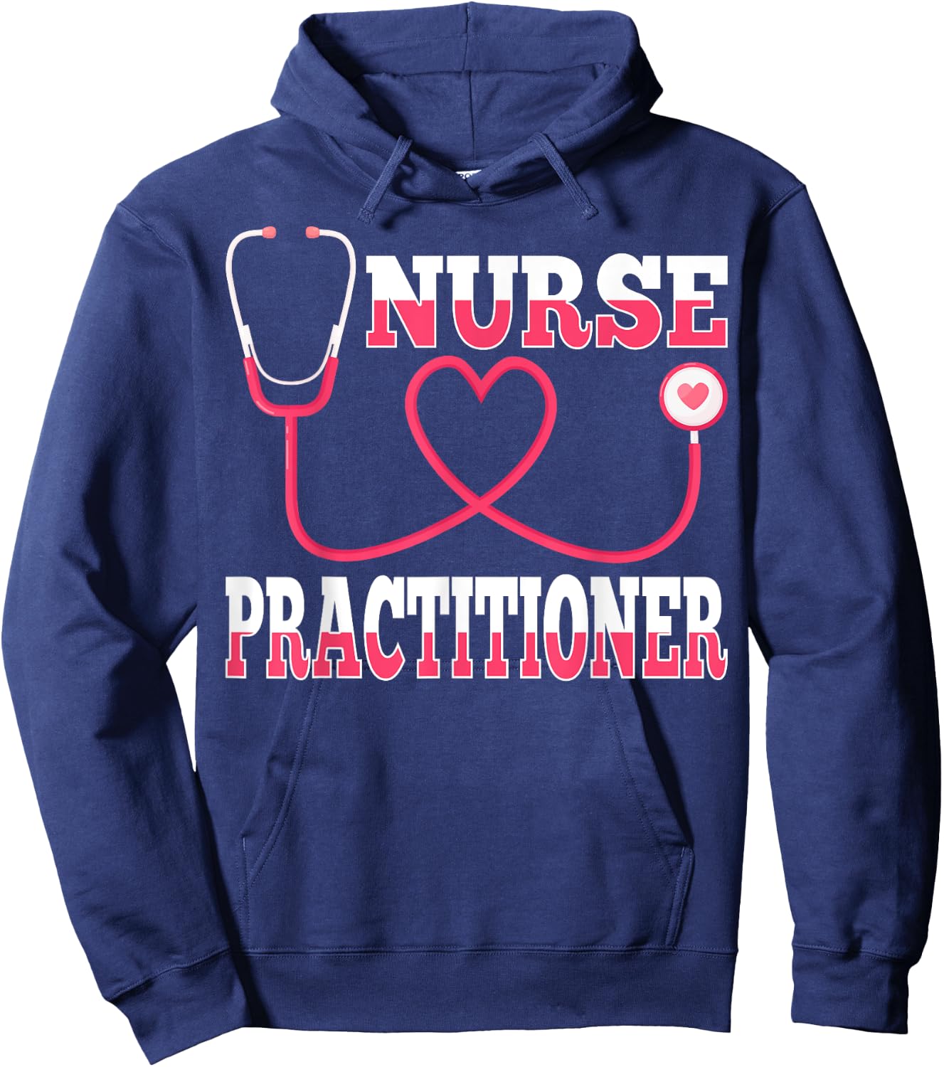 Np Nursing Gifts - Stethoscope Love Heart Nurse Practitioner Hoodie - Hoodie | Navy