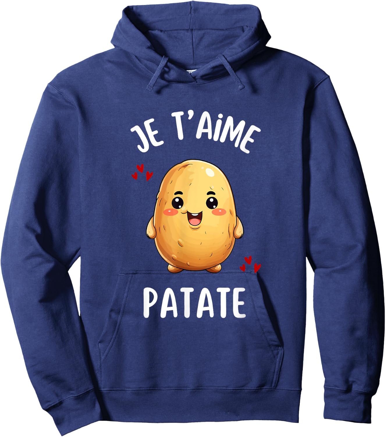 Je Taime Potato Funny Fries Gift Potato Humour , Black, S Hoodie - Hoodie | Navy