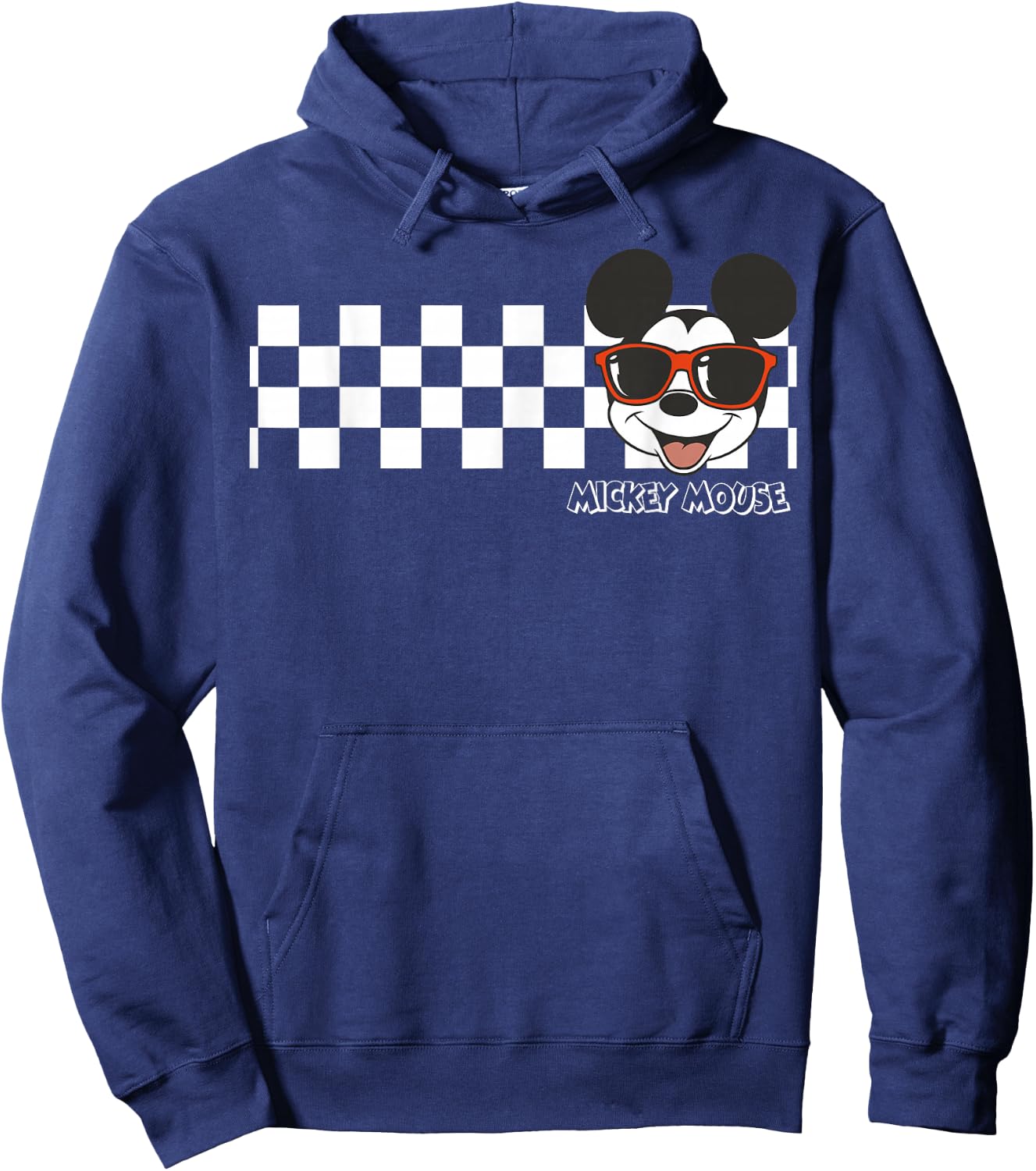 Disney Mickey and Friends Mickey Mouse Checkerboard Stripe Hoodie - Hoodie | Navy