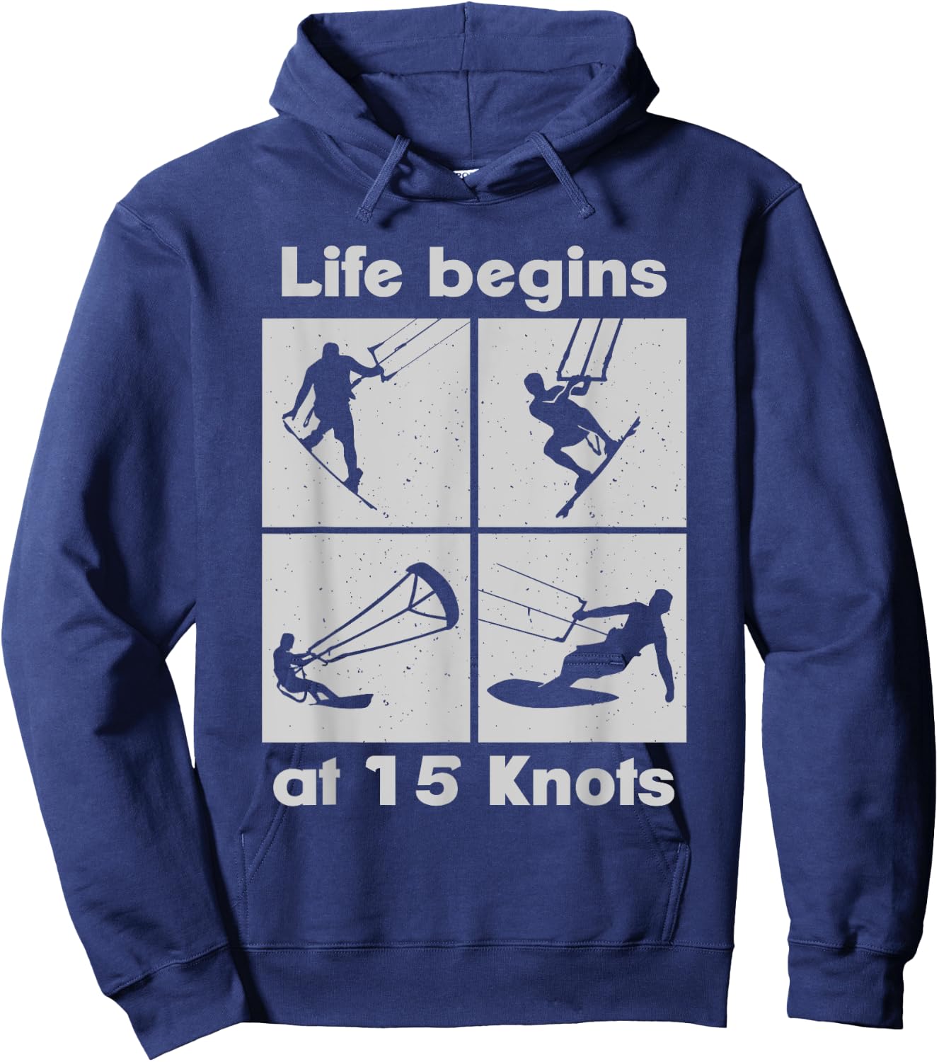 Life Begins at 15 Knots Lifestyle Vintage Design , black Hoodie - Hoodie | Navy