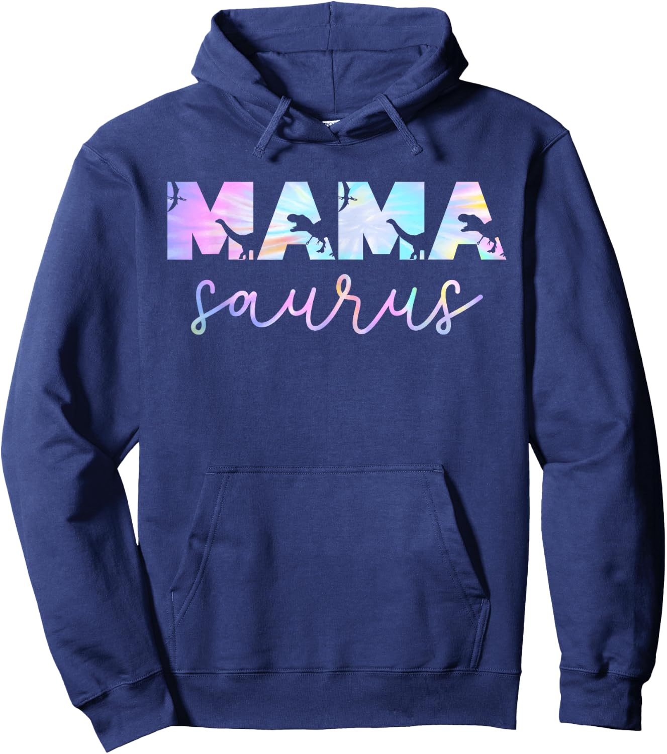 Mamasaurus T Rex Dinosaur Mama Saurus Family Matching Funny Hoodie - Hoodie | Navy