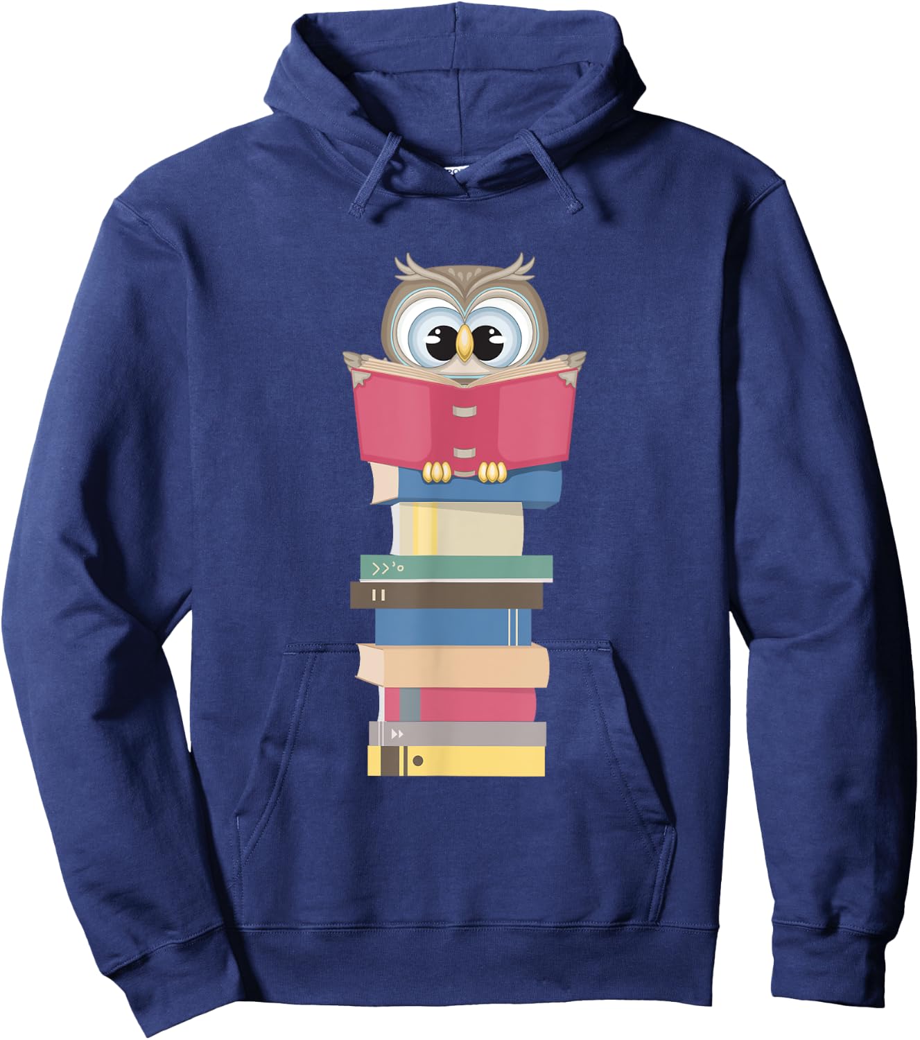 Kawaii Owl Reads Book - Reading Bookworm Library Book Lover Hoodie - Hoodie | Navy