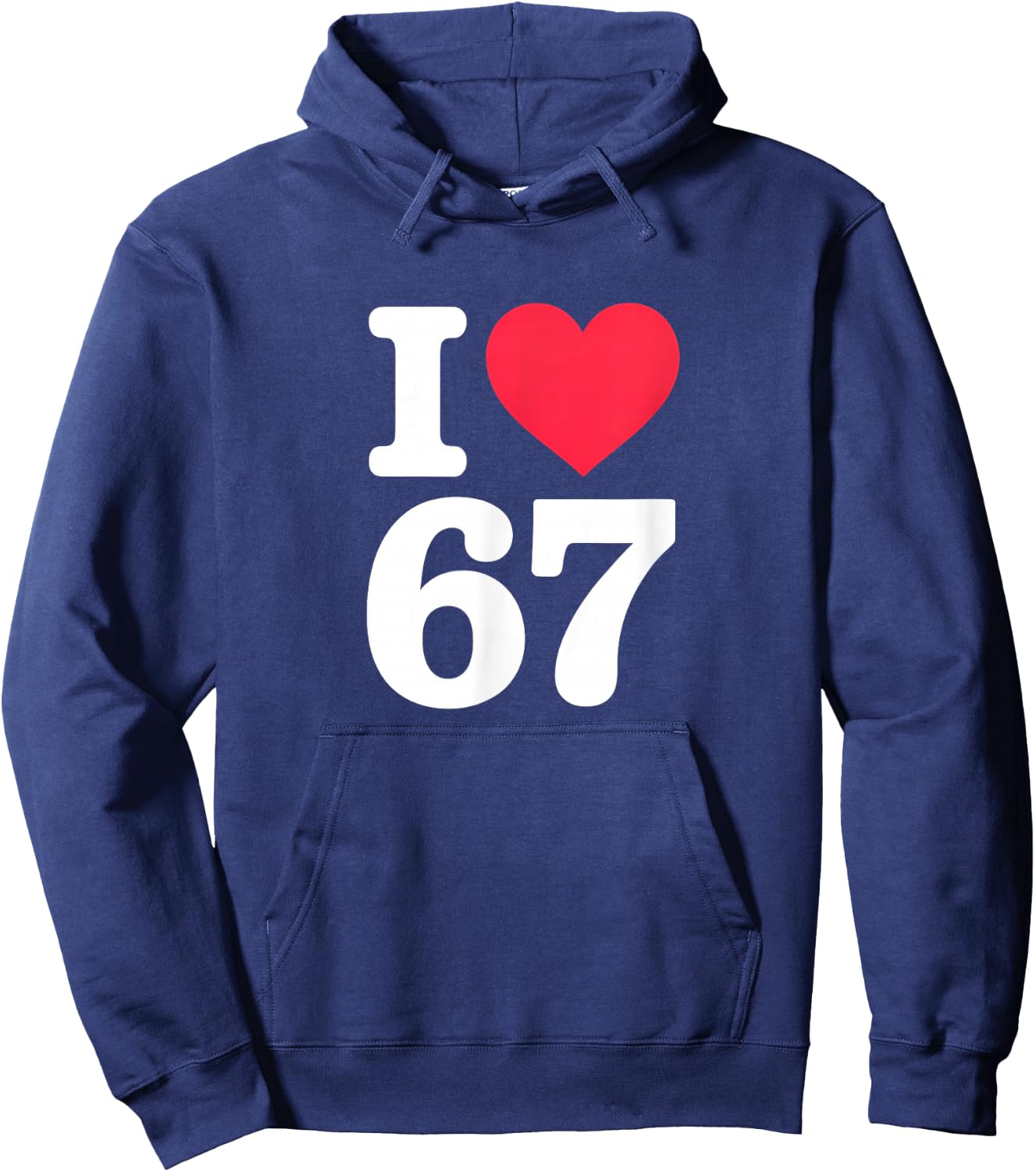 The I Love 67 Number Hoodie - Hoodie | Navy