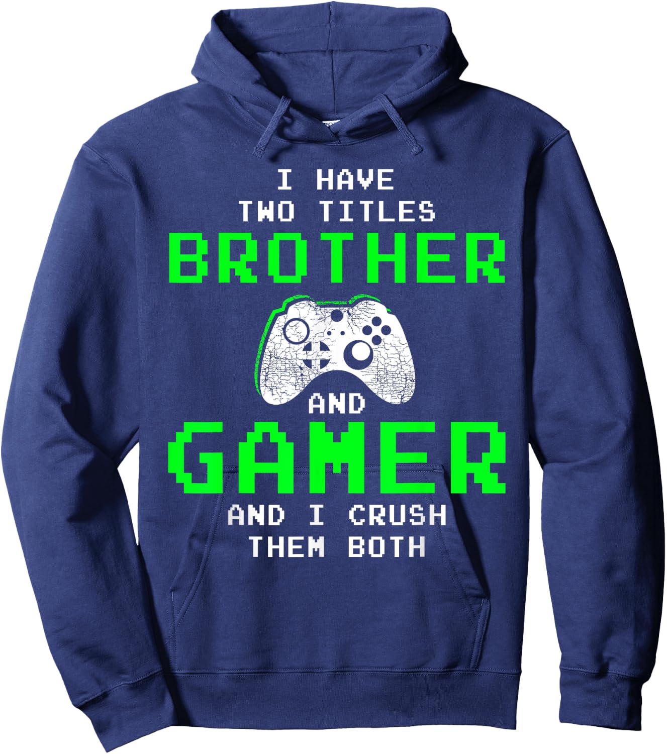 Funny Gaming Brothers - Gamer Gifts for Teen Boys Short Sleeve Hoodie - Hoodie | Navy